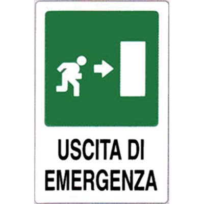 TARGA SEGNALETICA USCITA EMERGENZA DX