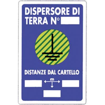 TARGA SEGNALETICA DISPERSORE TERRA