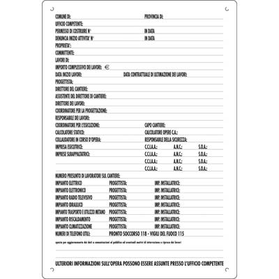 TARGA SEGNALETICA CONCESSIONI EDILI