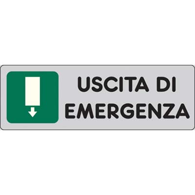 TARGA SEGNALETICA ADESIVA USCITA EMERGENZA