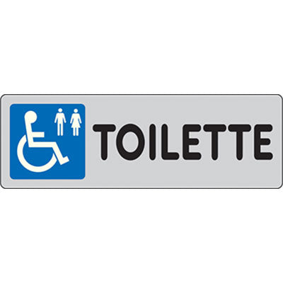 TARGA SEGNALETICA ADESIVA TOILETTE DISABILI