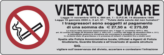 ETIC. ADES. 150X50 VIETATO FUMARE L.311/1