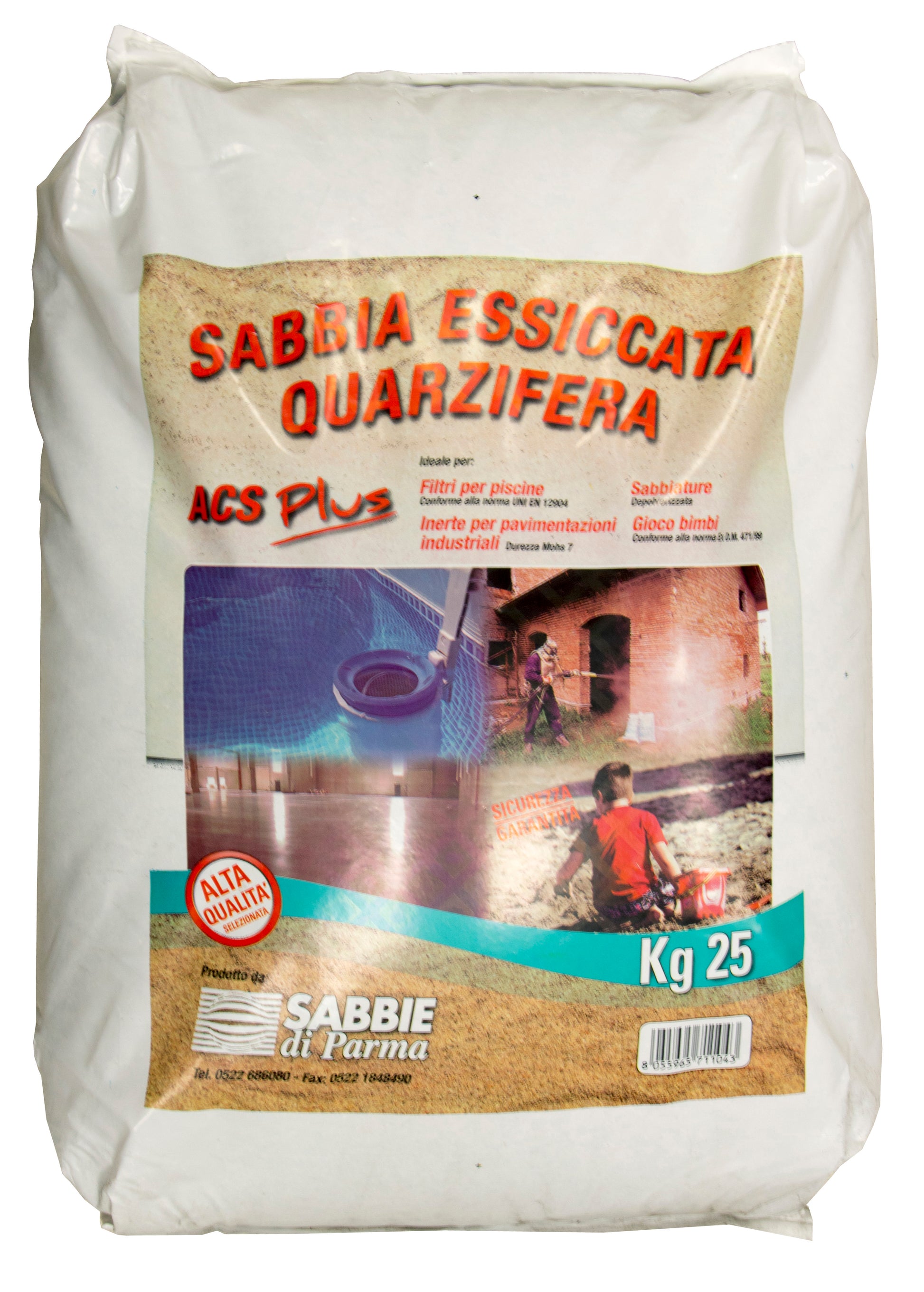 SABBIA QUARZIFERA KG.25 PER FILTRI PISCINA