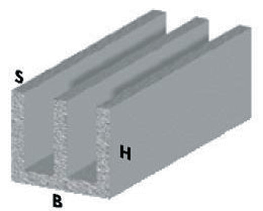 PROFILO ARGENTO H.200 CANALINO UU 20X18X1-*