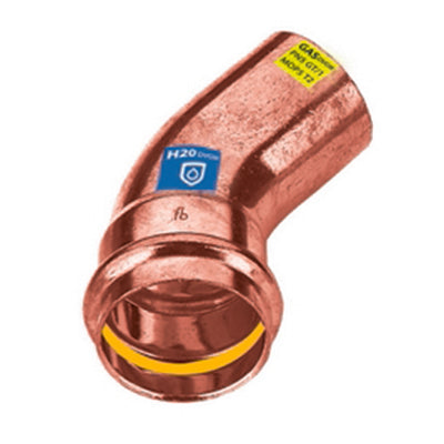 CURVA IN RAME A PRESSARE  45° MF ACQUA/GAS                            