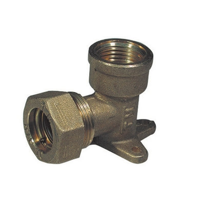 GOMITO A 90° CON FLANGIA A 3 FORI  O-RING FEMMINA