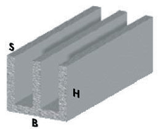 PROFILO ARGENTO H.100 CANALINO UU 20X18X1 *