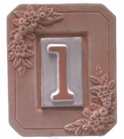 PORTANUMERO IN TERRACOTTA 1 POSTO CM. 13X16