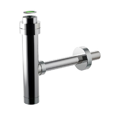 SIFONE MINIM-ALL CON FLANGIA IN ABS CROMATO                           
