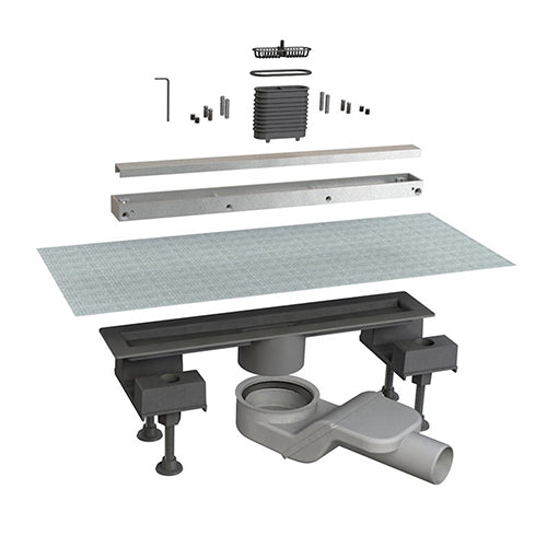CANALETTA DOCCIA CANALISSIMA ALLUMINIO ORIZZONTALE KIT                
