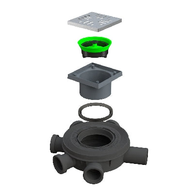 SIFONE PAVIMENTO CON MANICHETTA REGOLABILE "MAXI-DRAIN"               