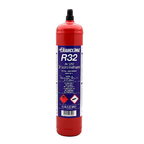 BOMBOLA RICARICABILE CONTENENTE GAS REFRIGERANTE R32                  