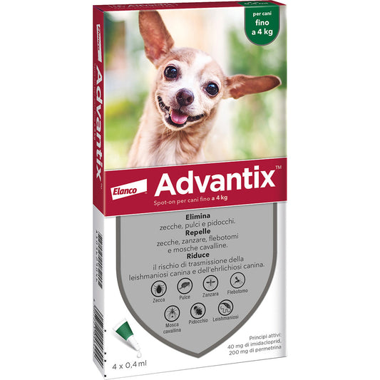 BAYER ADVANTIX 6P. SPOT ONCANI KG.0-4