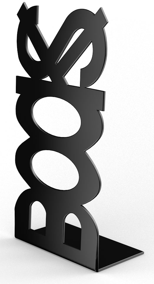 FERMALIBRO IN ACCIAIO MOD. BOOKS  NERO