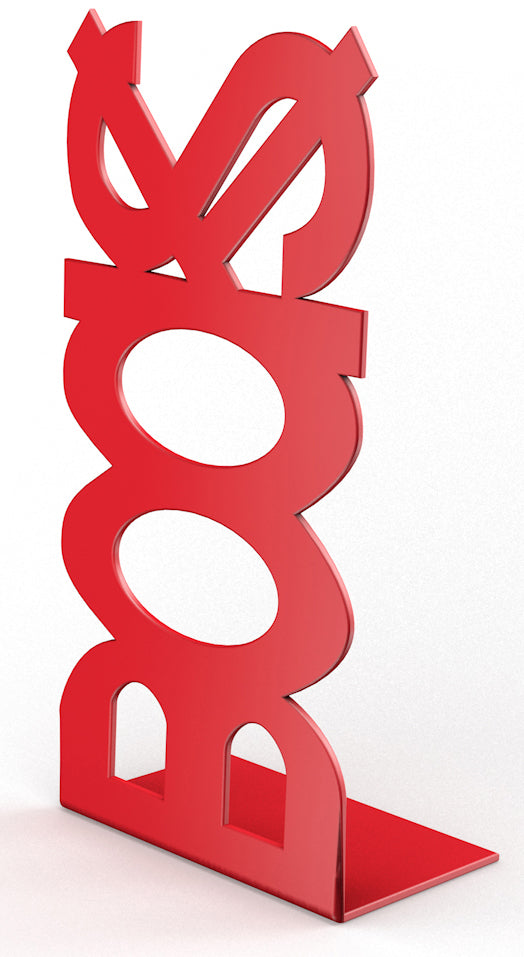 FERMALIBRO IN ACCIAIO MOD.BOOKS ROSSO