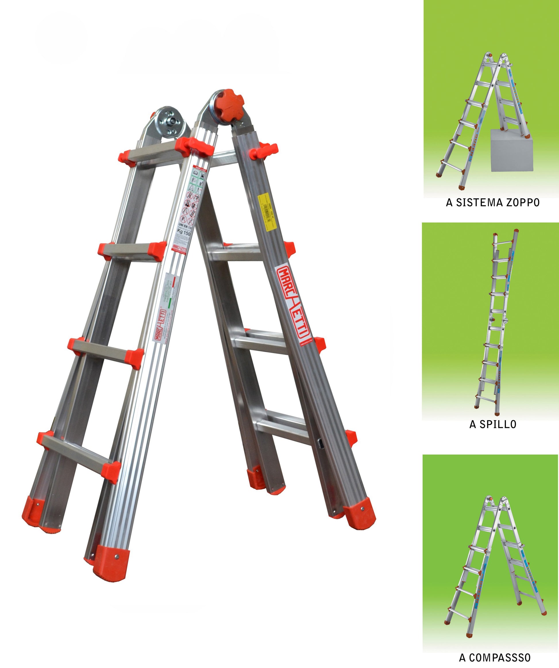 SCALA ALLUMINIO MULTIUSO  GR.4+4 MT.4,10