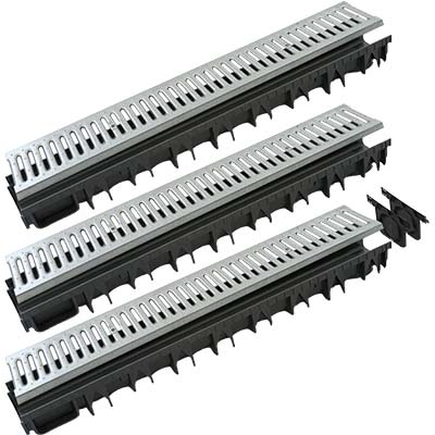 CANALETTA + GRIGLIA KIT PLASTICA ACCIAIO