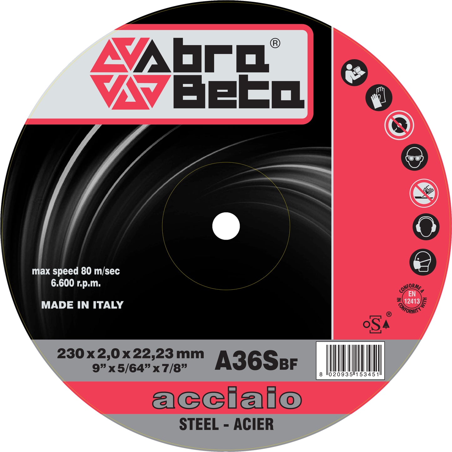 ABRABETA DISCO FERRO D.230X2,0