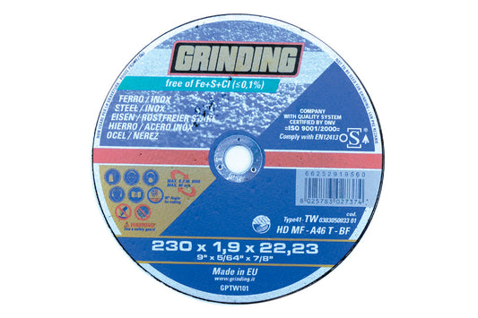 GRINDING DISCO PIANO PER FERRO D.230X1,9