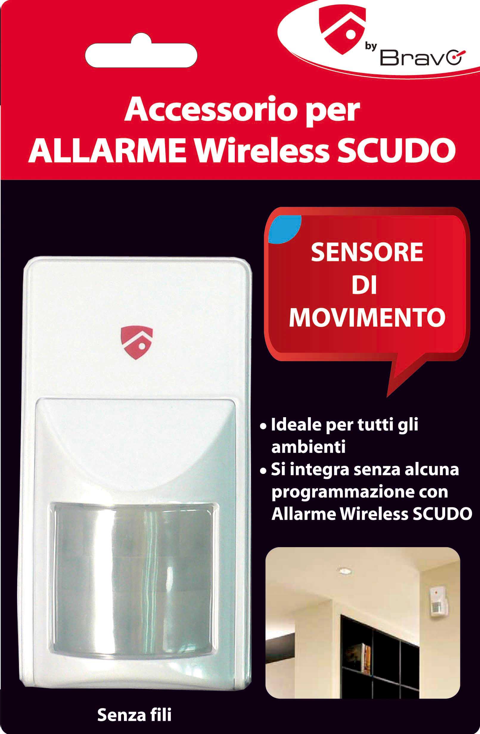 ANTIFURTO DOMESTICO-SENSORE MOVIMENTO X INT.