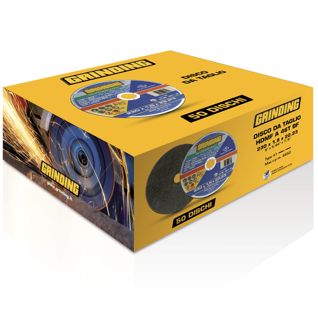 GRINDING 50 DISCHI PIANI X FERRO 230X1,9