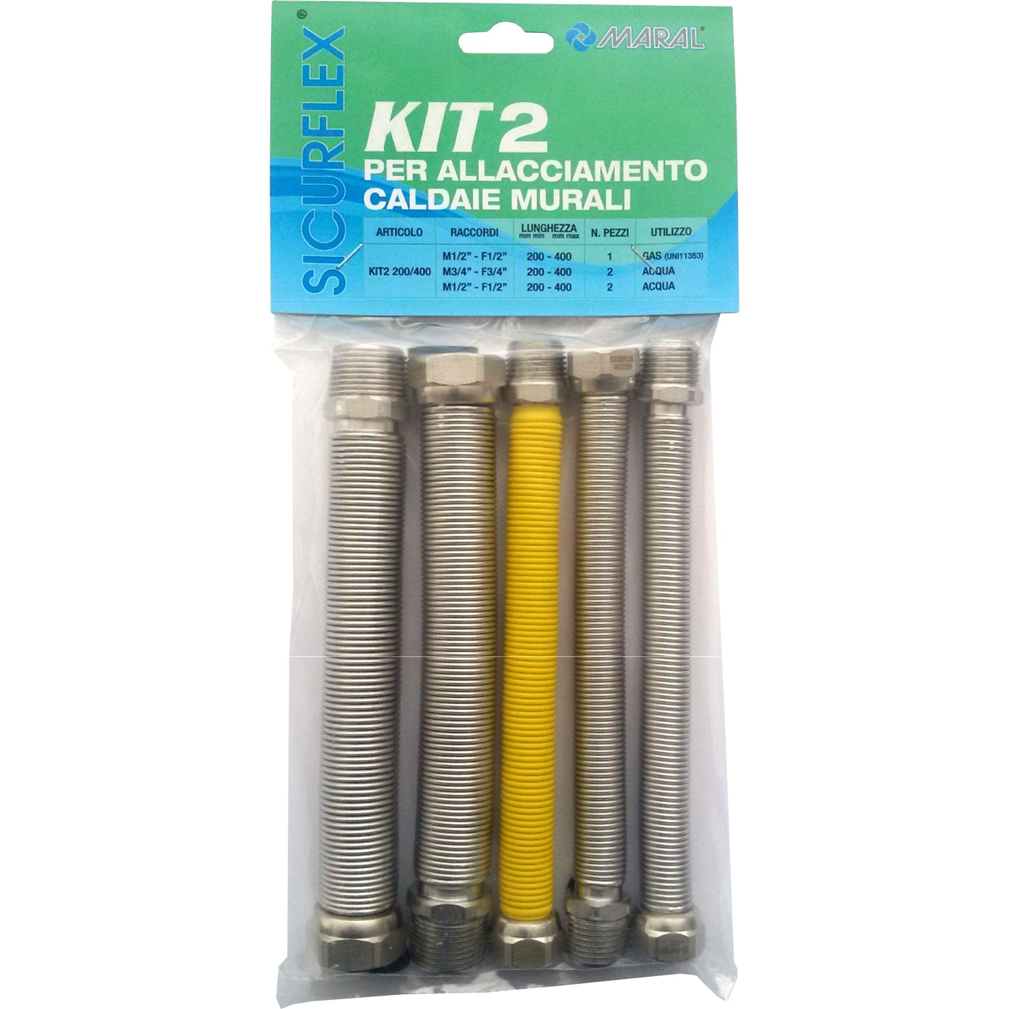 KIT RACC.INOX FLESS. 1/2 X CALDAIA MOD. KIT2