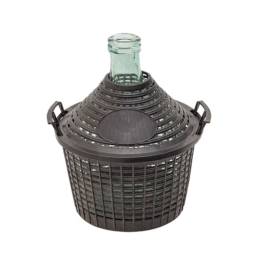 DAMIGIANA IN VETRO A 'BOCCA STRETTA' lt.5 - Ã˜ bocca 4,3 cm. senza tappo