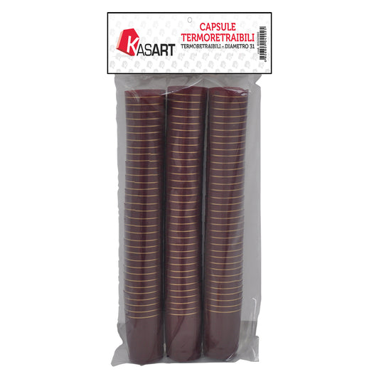 CAPSULE TERMORETRAIBILI PER BOTTIGLIE SPUMANTE bordeaux - Ã˜ 33 x  h 55 mm