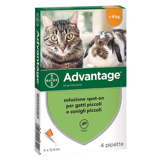 ANTIPARASSITARIO 'ADVANTAGE SPOT-ON' > 4 kg  - 4 pipette ml 0,8