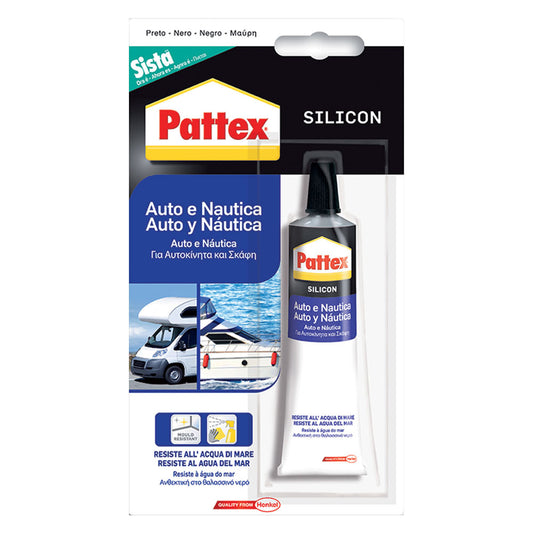 SILICONE ACETICO 'AUTO - NAUTICA' RAL 9005 nero ml 60