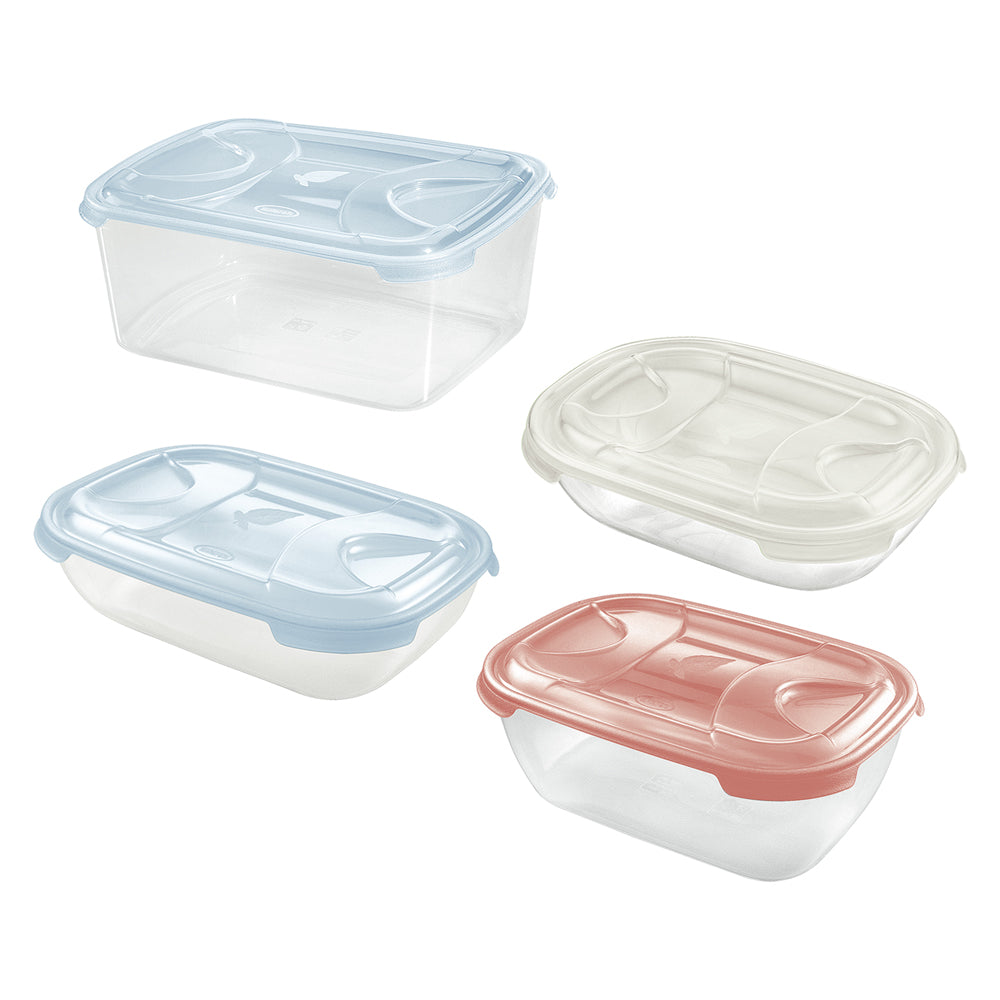 CONTENITORE RETTANGOLARE IN PLASTICA 'FRIGO BOX' lt0,5 cm 17x12xh.4,7 acqua trasp.