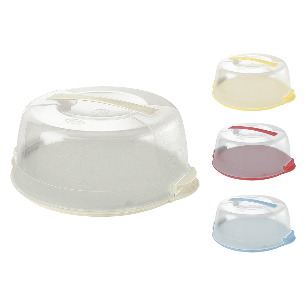 CONTENITORE PORTA TORTE IN PLASTICA cm 36,5x32,8xh.15 - panna