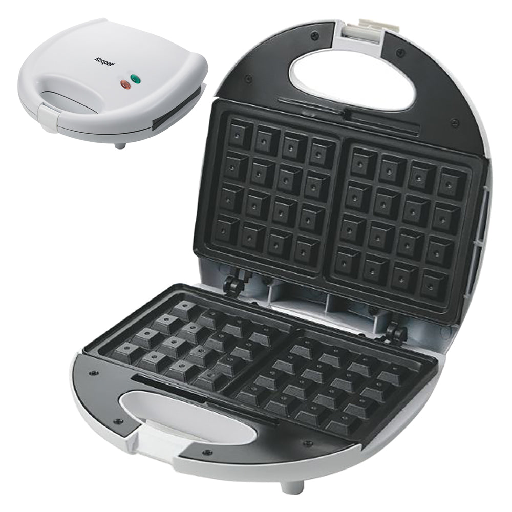 TOSTIERA ELETTRICA PER WAFFLE 'WOW-FLE' 750 W - rivestimento bianco