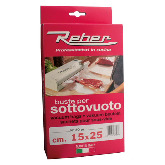 SACCHETTI PRETAGLIATI PER SOTTOVUOTO 25 x 35 cf. 30 pz