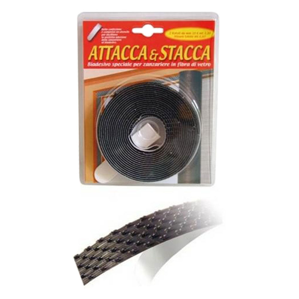 NASTRO ATTACCA STACCA PER ZANZARIERE mm 10 x 6,6 mt - col. bianco