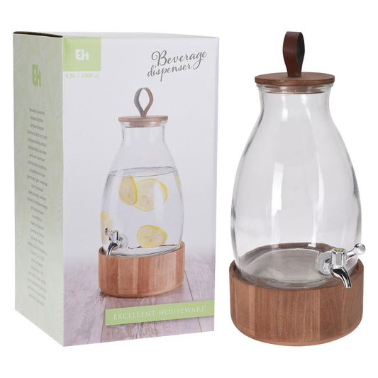 CARAFFA DISPENSER SU BASE LEGNO 5,5 litri