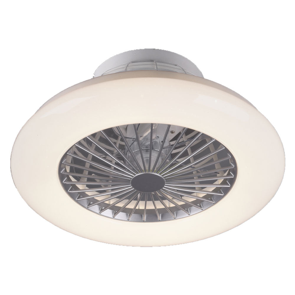 VENTILATORE A SOFFITTO / PLAFONIERA 'STRALSUND' Ã˜ cm. 50 x h.16 - potenza luce 26,8 W  