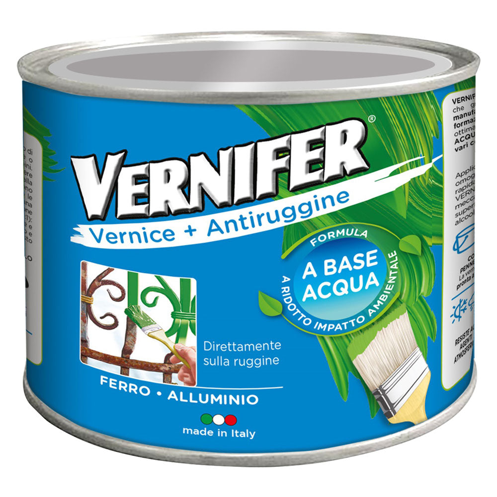 VERNICE ANTIRUGGINE BASE ACQUA 'VERNIFER' Ml. 500 - nero satinato (4604)