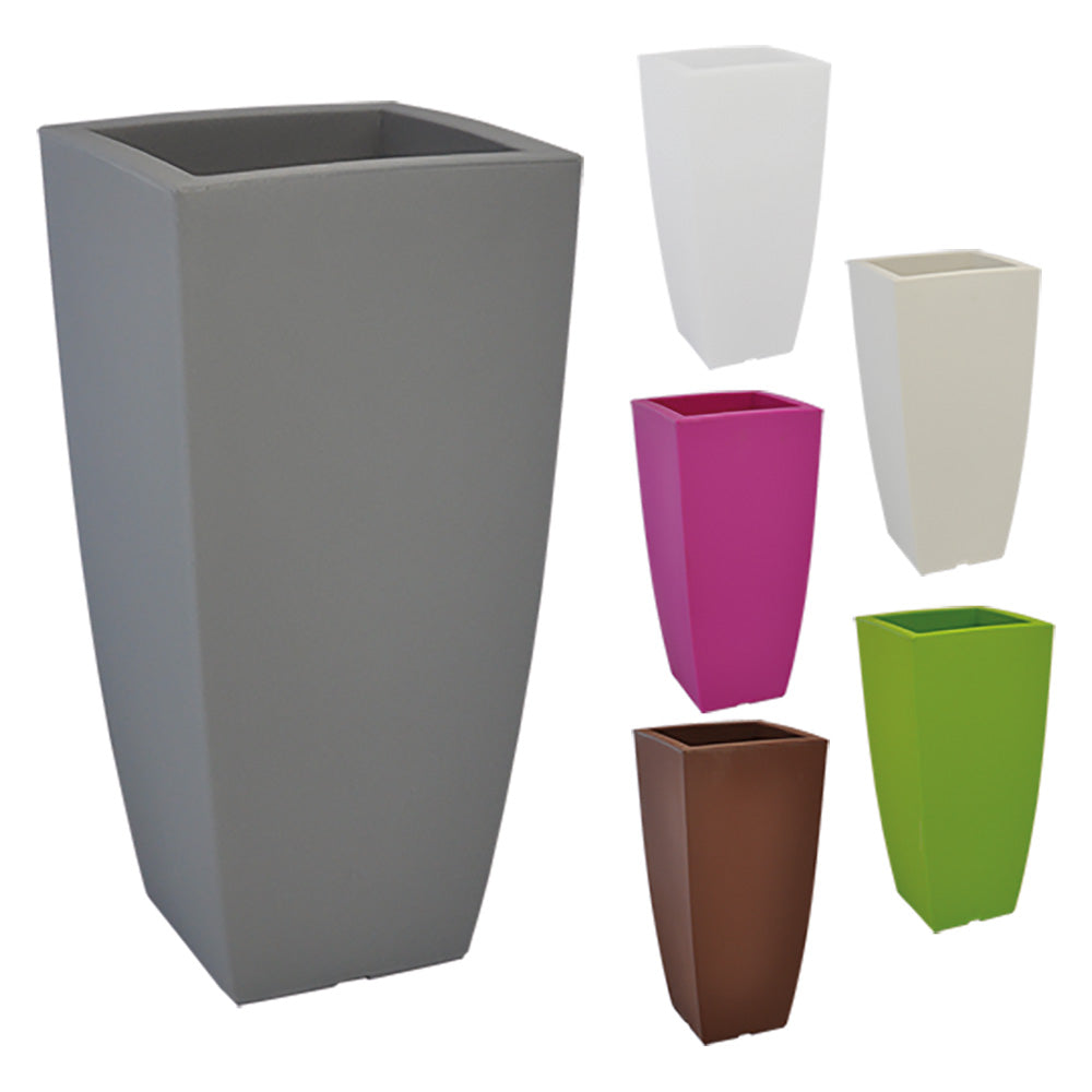 VASO QUADRO 'STILO' cm 40x40xh.90 - 20 lt. ghiaccio