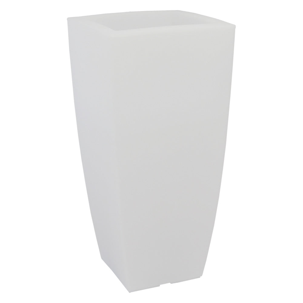 VASO QUADRO 'STILO LAMP' cm 40x40xh.90 lt.20 ghiac./luc.bia.