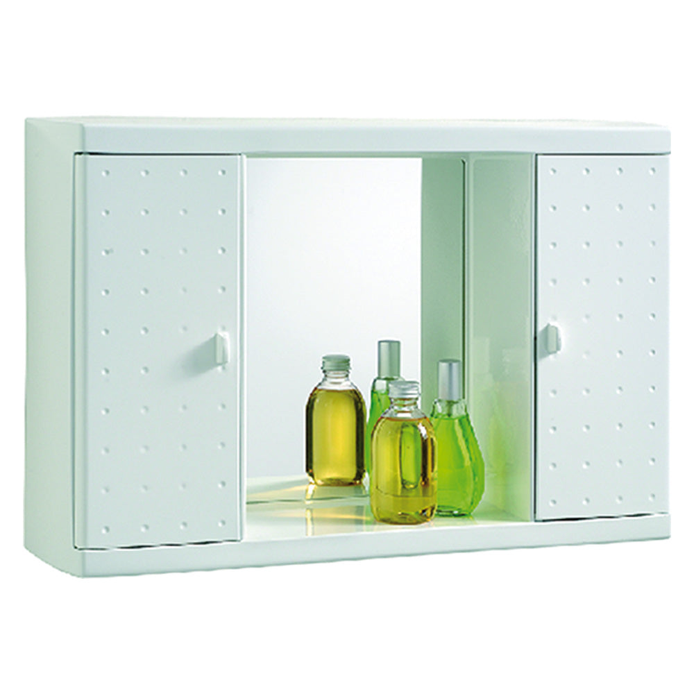 SPECCHIERA DA BAGNO PENSILE DOPPIO cm 60 x 40 x 16 - colore bianco