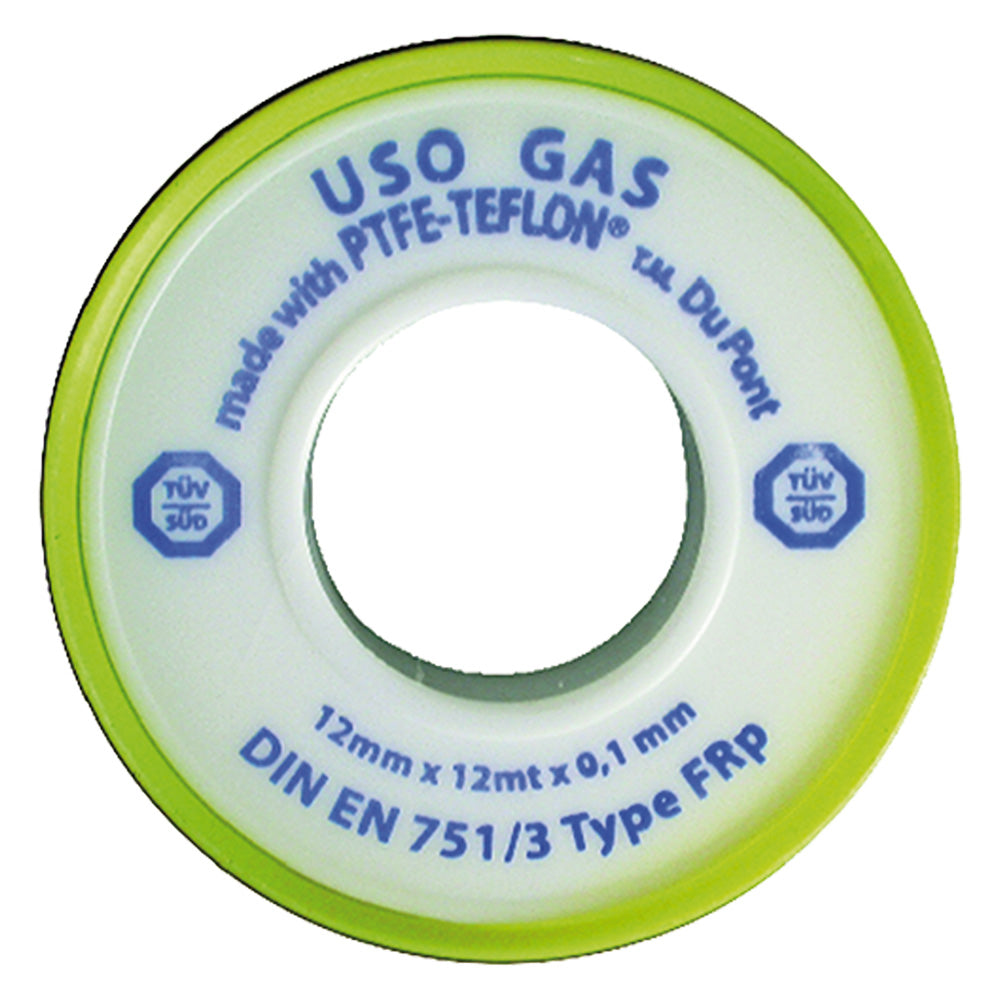 NASTRO TEFLON PER GAS 'PROFESSIONALE' 1/2x12 mt. x0,1 mm - cf. 10 rt.