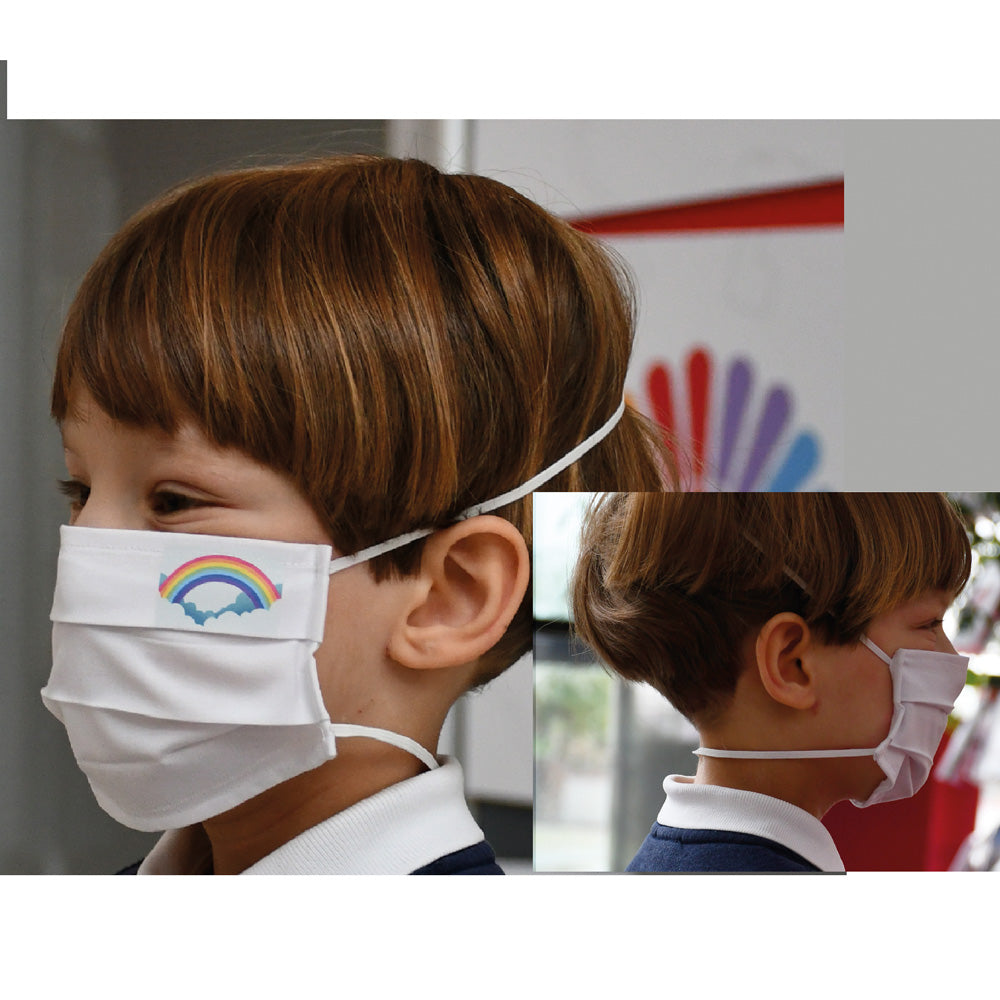 MASCHERINA IGIENICA PROTETTIVA RIUTILIZZABILE 'BAM bianca cm. 20 x 8 - 6/12 anni