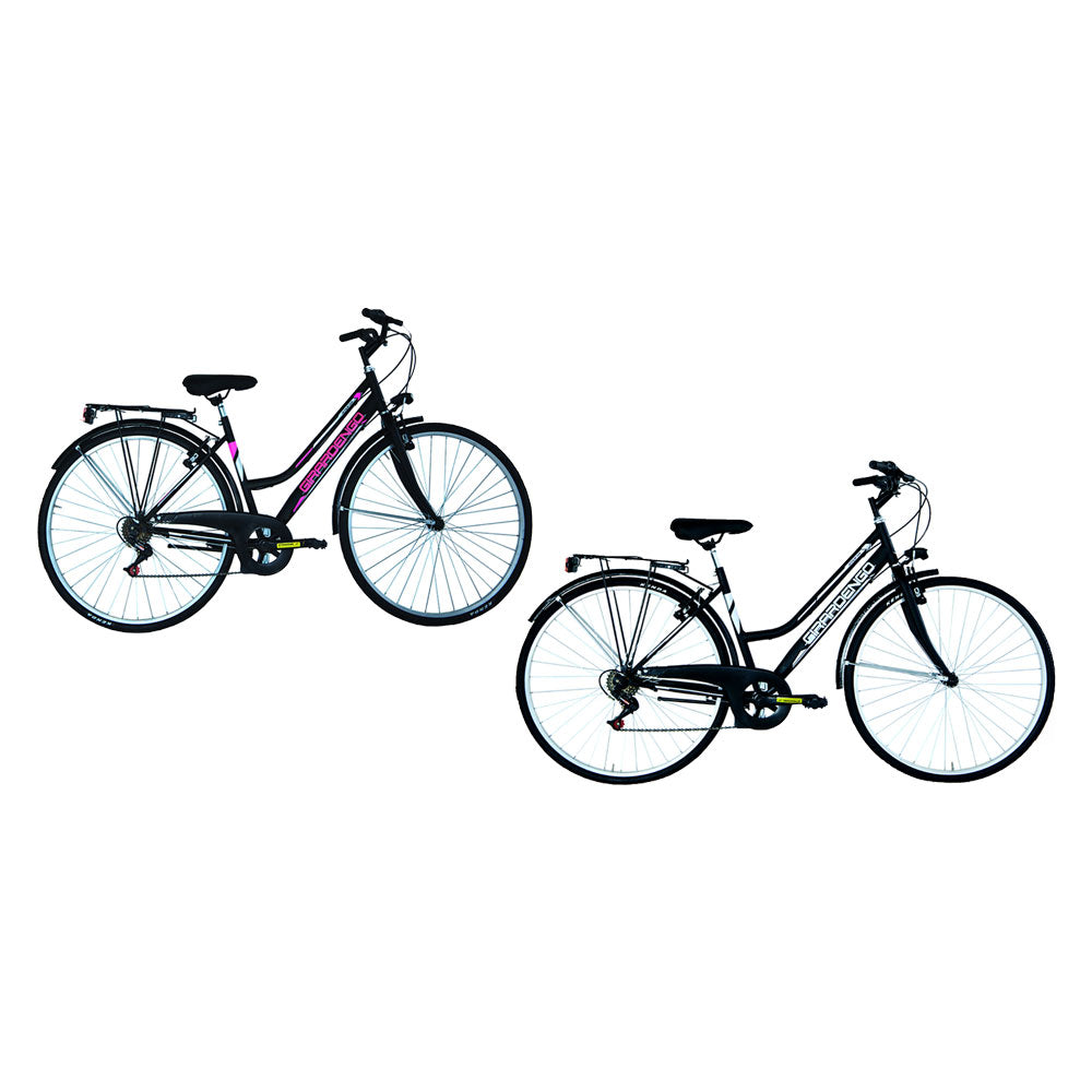 BICICLETTA DONNA 'TREKKING' GIRARDENGO 28 - nero/fucsia