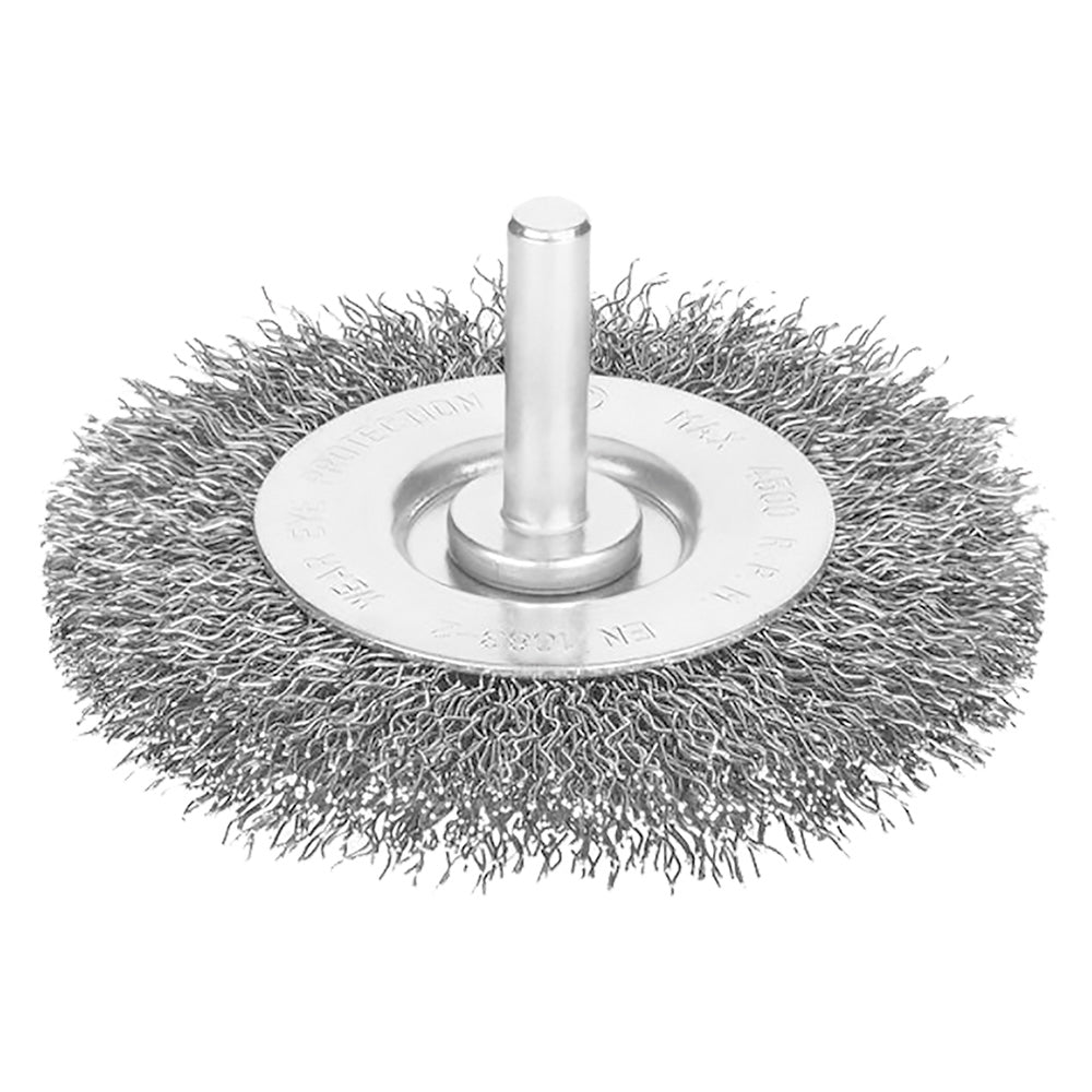 SPAZZOLA CIRCOLARE CON GAMBO Ã˜ mm 100 - spessore fili 17 mm